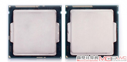 虽然开放了倍频超频，但由于是双核处理器设计，功耗不高，因此Pentium G3258(左)处理器的背面并未像Core i7 4790K那样配备了更多的电容，其电容数量比Haswell Core i5级别(右)的产品还要少。